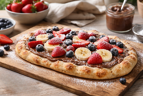 Pinsa με Φρούτα και Σοκολάτα