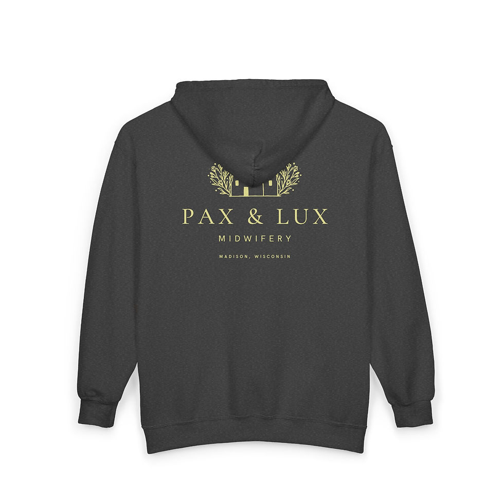 Thumbnail: Pax & Lux Midwifery Zip Hoodie — Cottage Logo Full‑Zip Sweatshirt