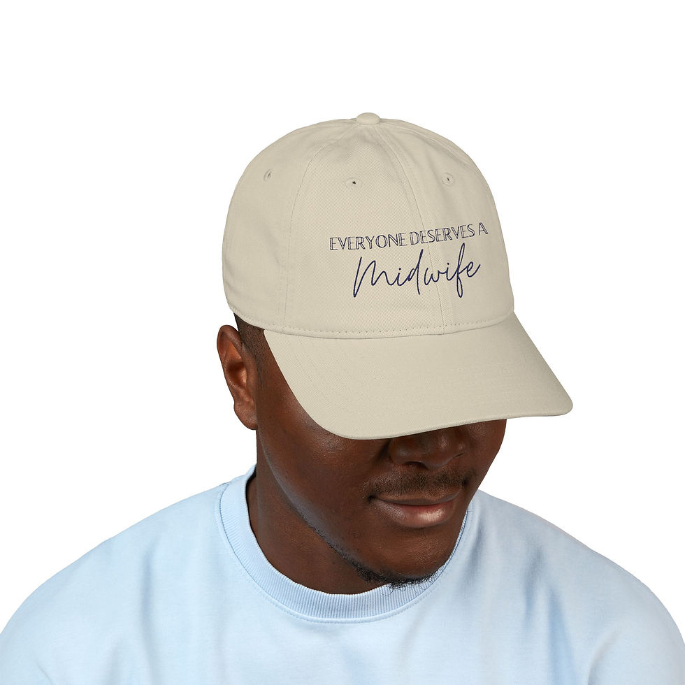 Thumbnail: Everyone Deserves A Midwife Embroidered Organic Baseball Cap, Natural Cotton Hat