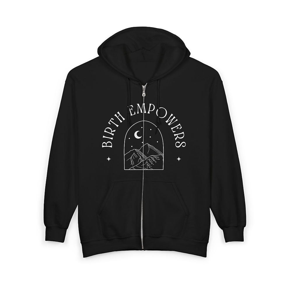 Thumbnail: Empowering Birth Hoodie, Unisex Zip Up Sweatshirt, Birthing Gift