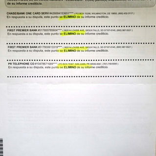 Resultado de Trans Union 4 eliminadas...