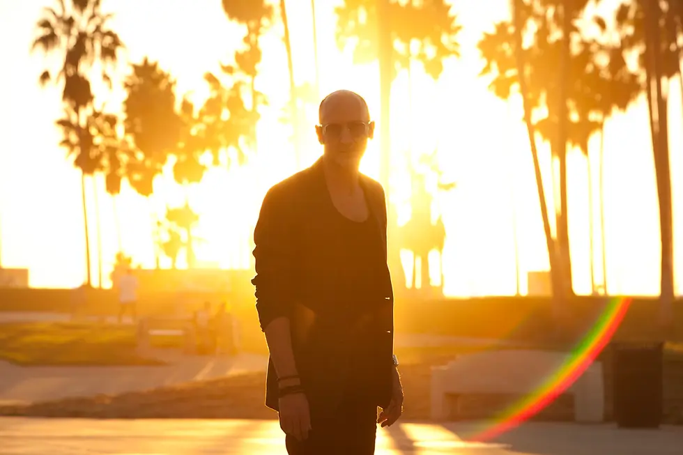 Man, Sun, Sunset, Rainbow, Social Media, Digital Noise, Sunglasses, Shades, Goggles, Blazer, Vest, Park, Skate, Trees,