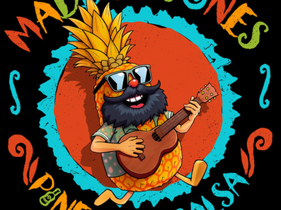 Pineapple, Art, Cover, Album, Guitar, Music, Beard, Glasses, Summer, Fruit