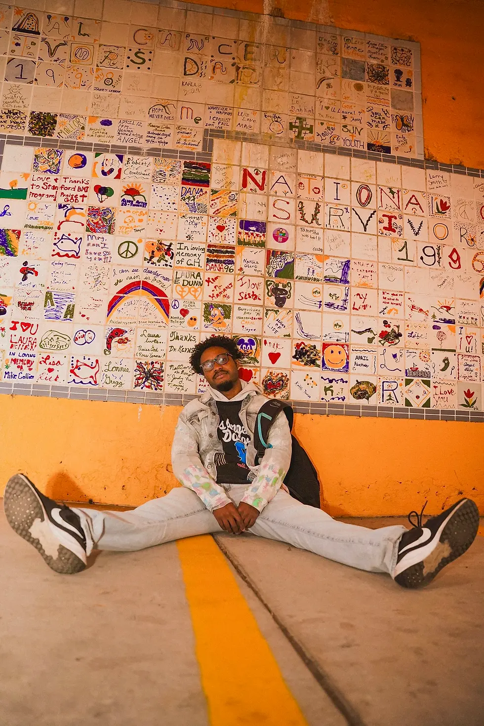 Man, Music, Rap, Musician, Artist, Love, Mellow, Jacket, Shoes, Sneakers, Yellow, Wall