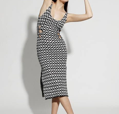 H&M abstract midi dress 