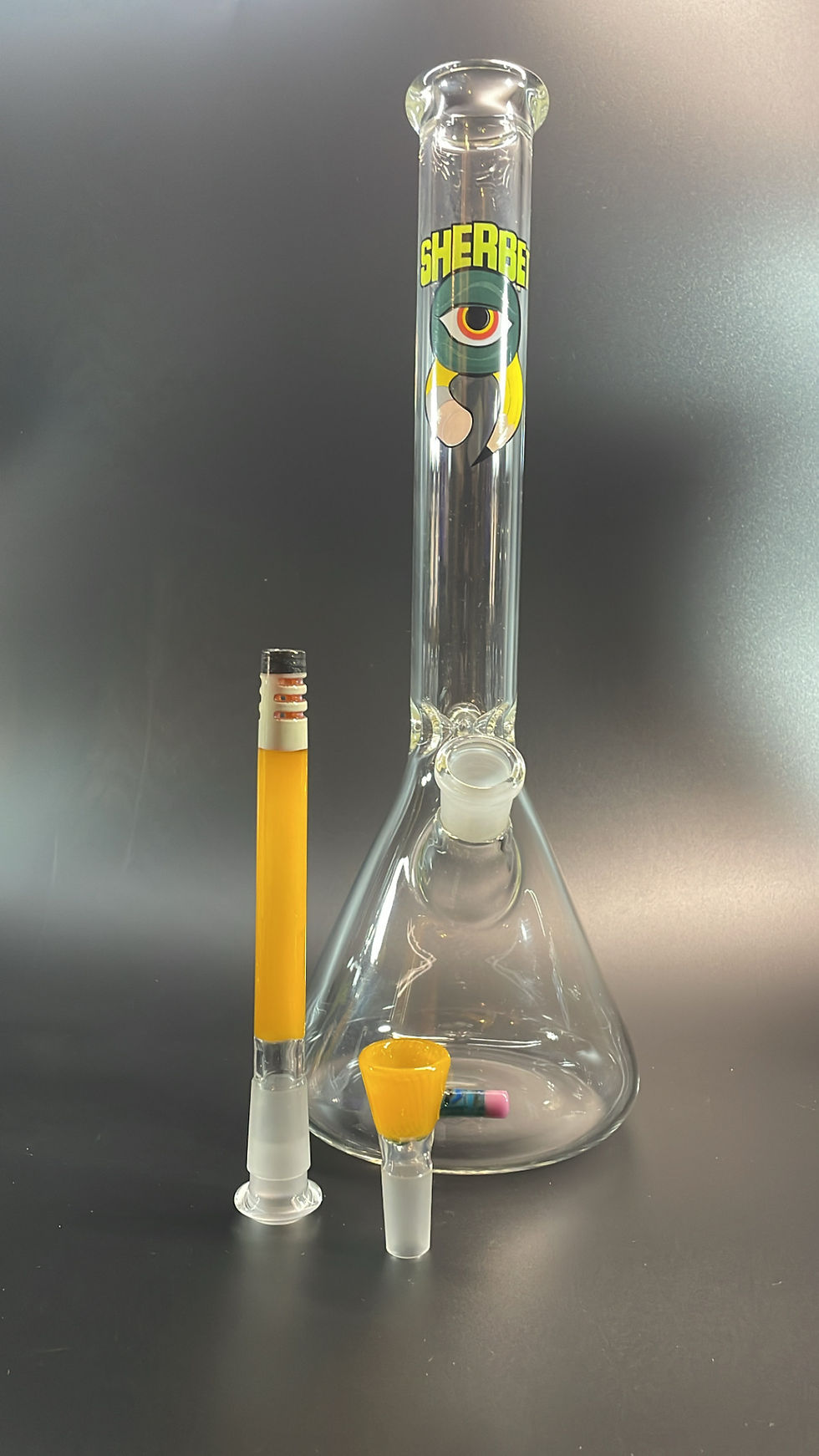 Thumbnail: Sherbet Molten Beaker Bong W/ Dustorm Glass Pencil Downstem & Matching 14mm