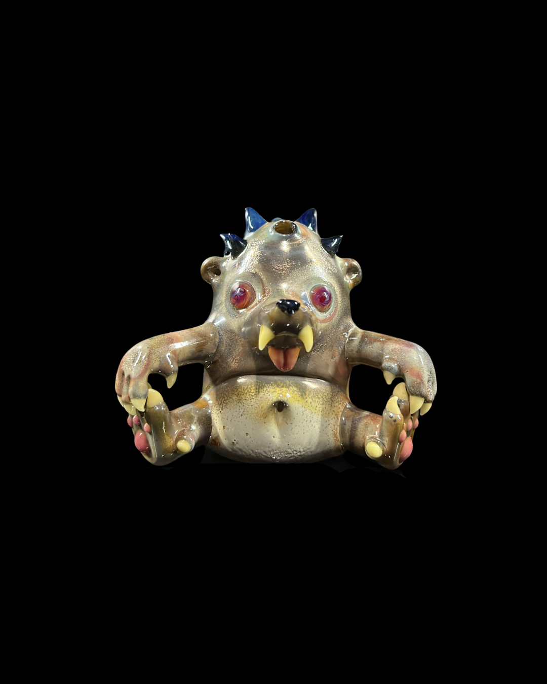 Grime Glass 4" Blue Spiked Hedgehog 