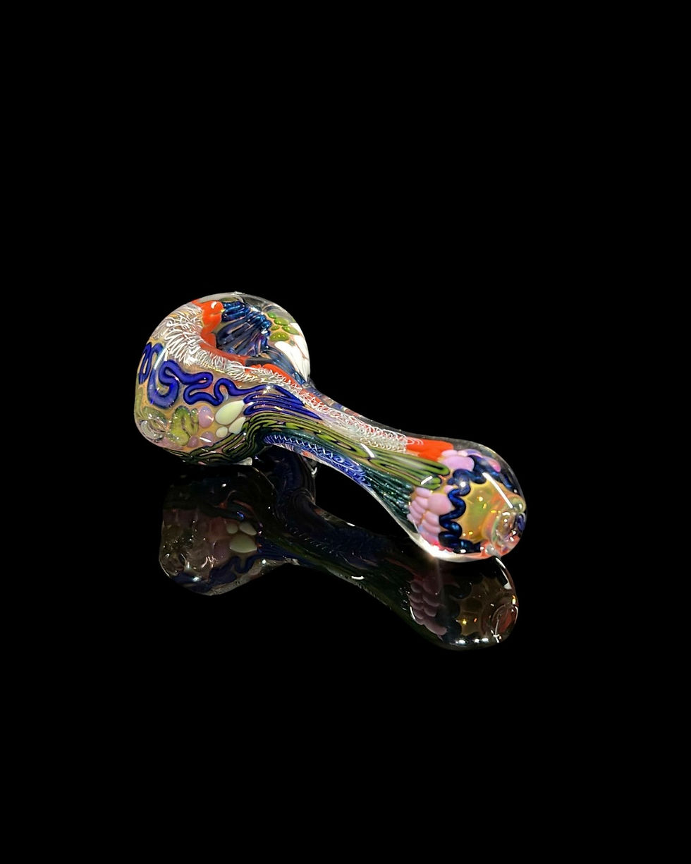 Matty White Glass Inside Out Spoon W/ Millie Dry Pipe 