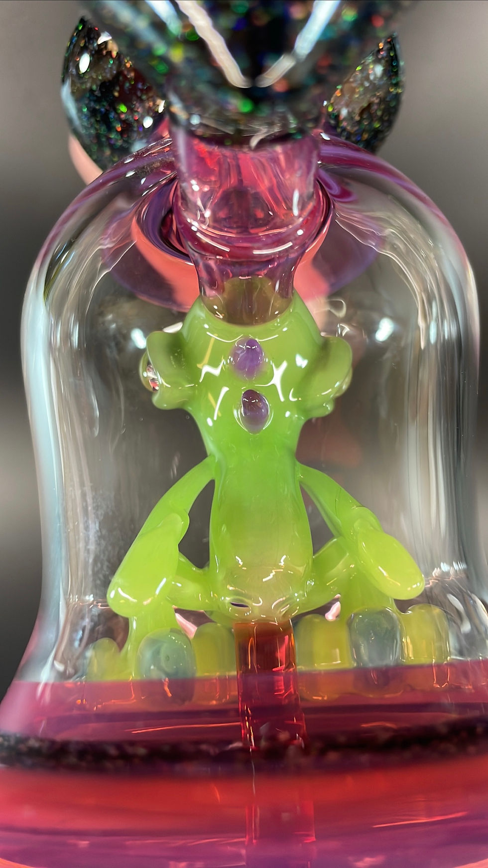 Thumbnail: Rj Glass Crushed Opal Caged Parrot W/ Faceted Opal