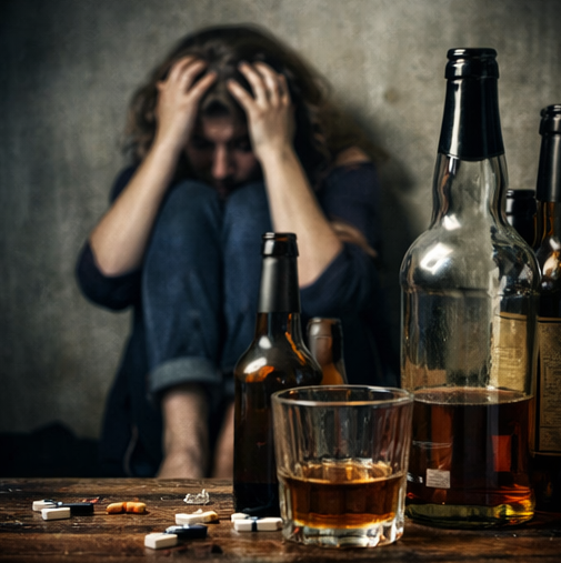 Жена, страдаща от алкохолна злоупотреба
