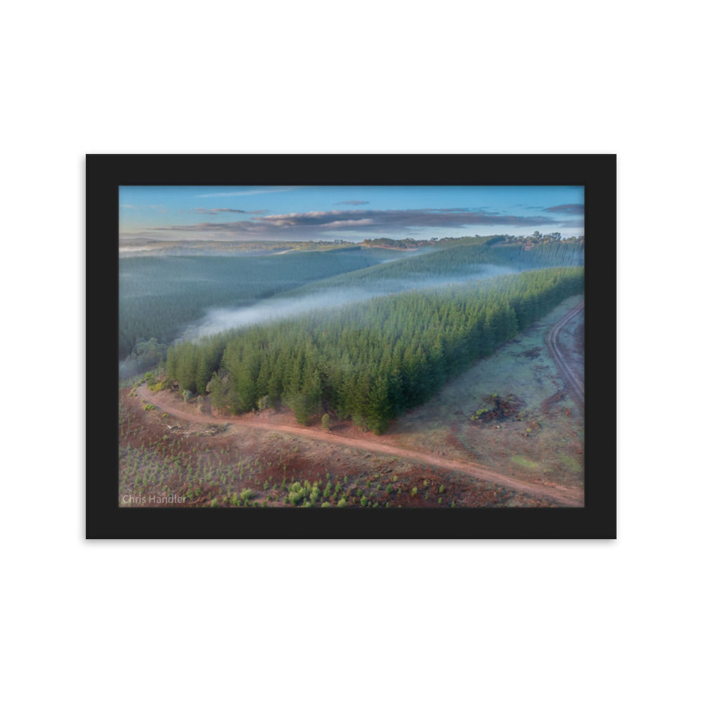 Mist on the HIlls Framed matte paper poster