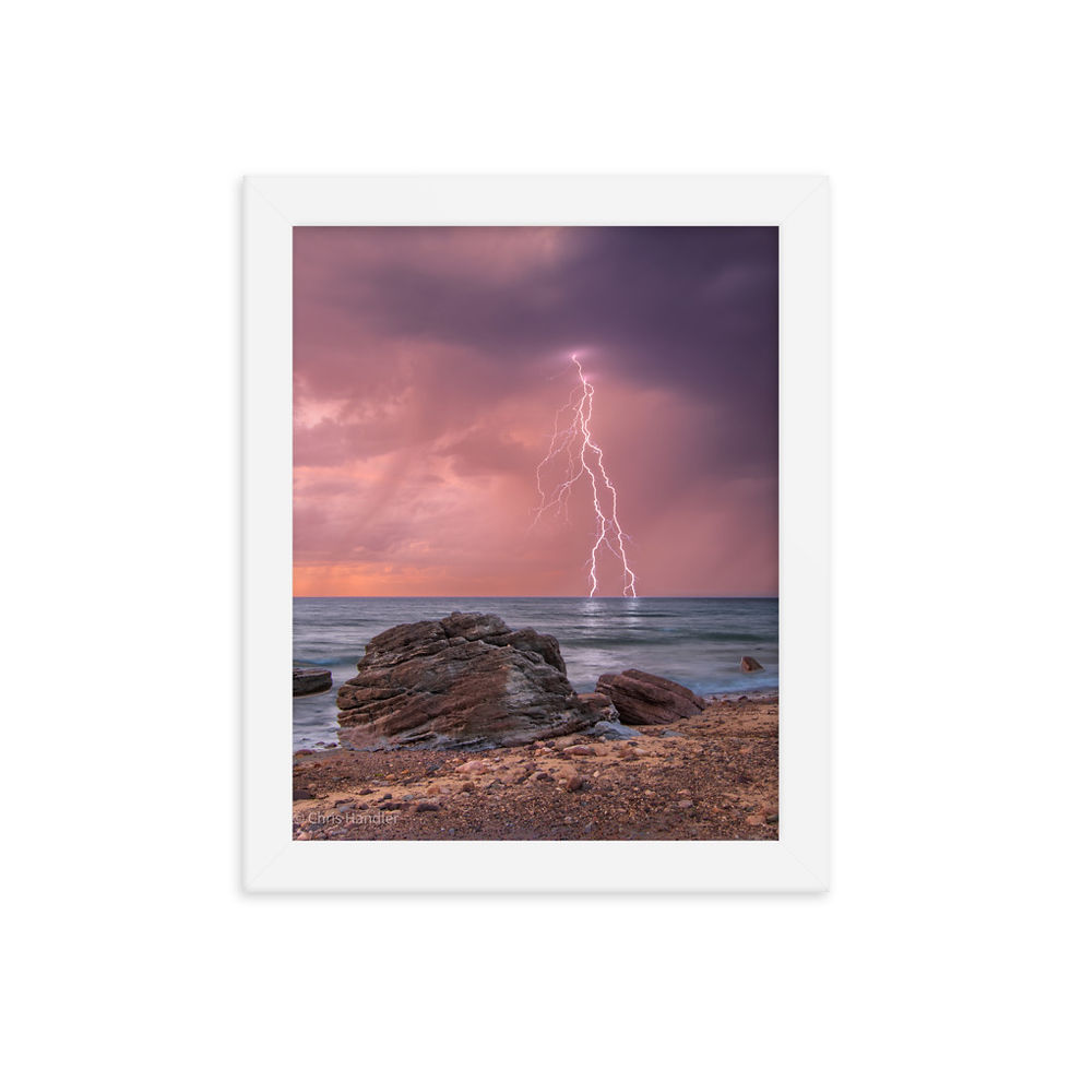 Thumbnail: Lighning at Hallet Cove Framed poster