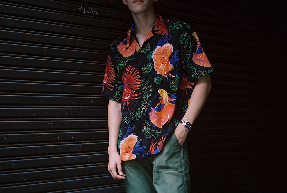 Siamese Fighting Fish "Pla Kad" Inspired Hawaiian Shirt