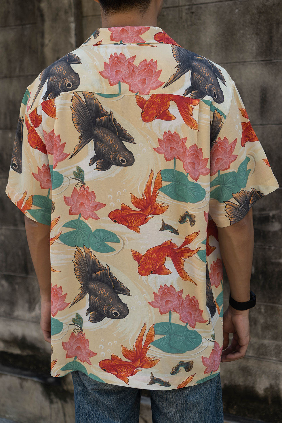 Siamese Goldfish Patterned Aloha Shirt