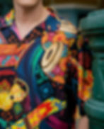 Windwear Hawaiian Shirt - Thai Music Edition in black, featuring traditional Thai music-inspired patterns. Made from 100% natural rayon, offering a soft and breathable feel, blending tropical Hawaiian style with Thai cultural heritage.