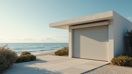 Roller shutter next to the beach