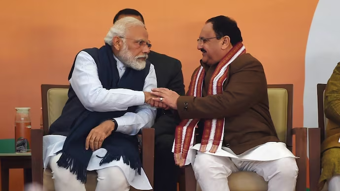 Despite experiencing a personal loss, BJP chief JP Nadda played a pivotal role in the elections, PM Modi said. (AFP/File) | India Today