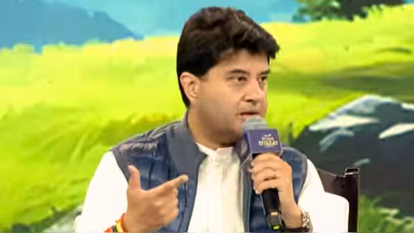 Union Communications Minister Jyotiraditya Scindia speaks at a News18 Rising Bharat Summit session titled 'Aspirations Uninterrupted: Connecting a Billion Dreams' at Bharat Mandapam in New Delhi on February 27, 2026. File Image/Network18 | Firstpost