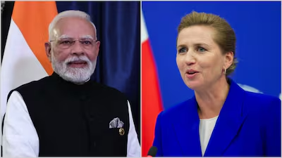 Prime Minister Narendra Modi, and Danish Prime Minister Mette Frederiksen. (AFP photos) | News18