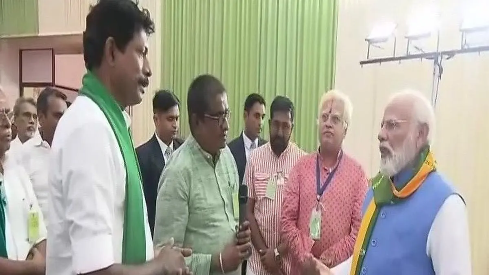 Prime Minister Narendra Modi inaugurated the natural farming exhibition and attended the South India Natural Farming Summit in Coimbatore, where he met local farmers and reviewed displays on sustainable agriculture | The HinduBusinessLine