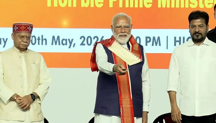 PM Modi inaugurates Rs 9,400 crore projects in Hyderabad (Image via X) | OpIndia