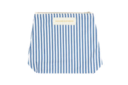 White/blue striped pochette