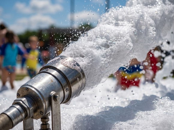 Professional-grade hypoallergenic foam cannon — safe, powerful equipment at every Fabulous Foam Parties event