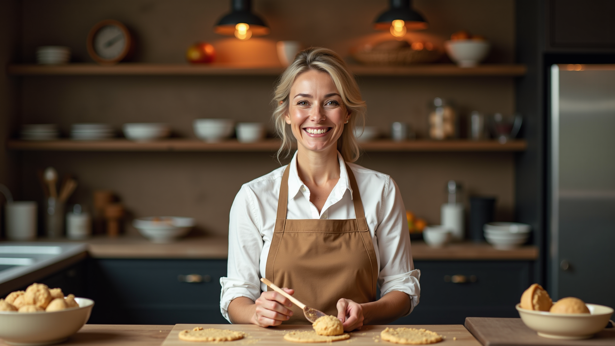Baker preparing pastry dough