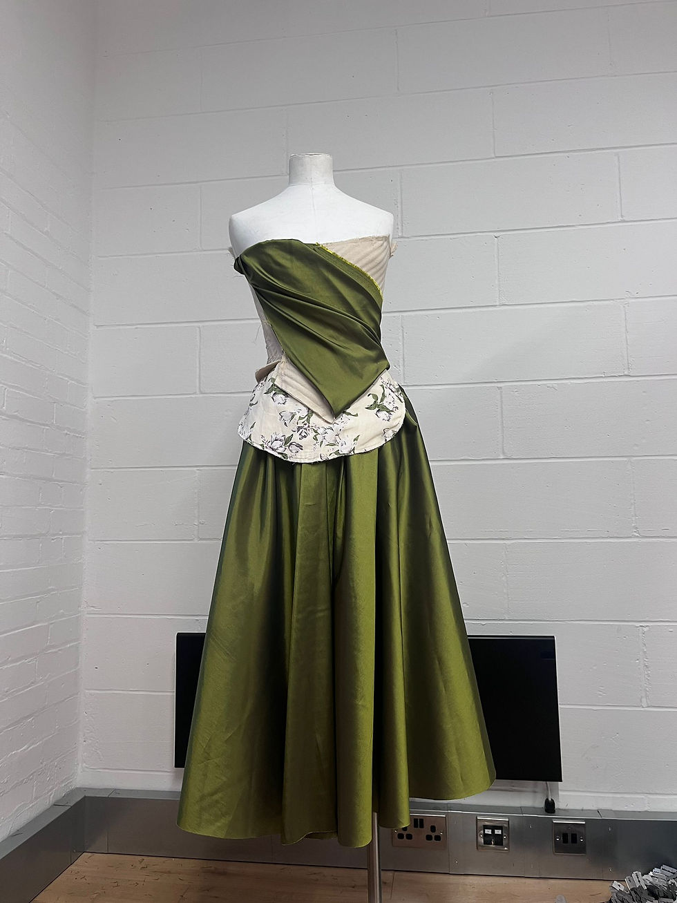 Cottage core draped corset and apron skirt *SAMPLE*