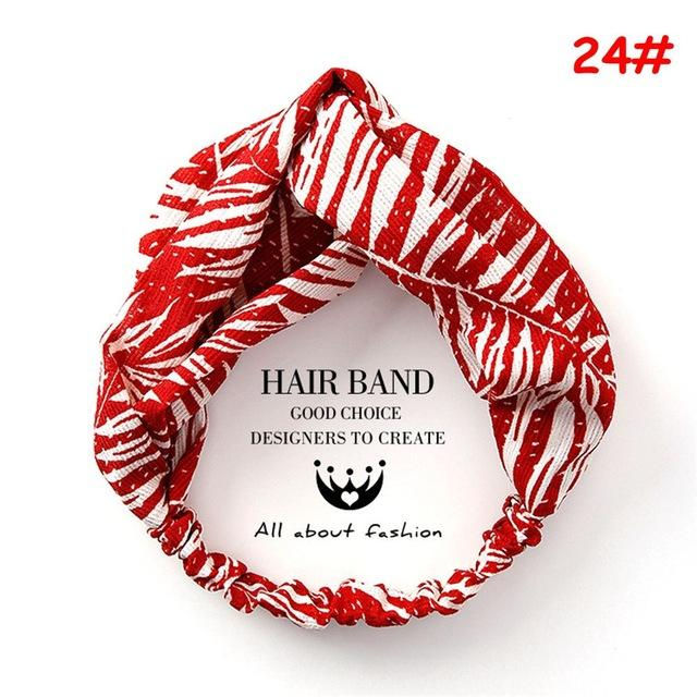 الصورة المصغرة: Twist Cross Floral Elastic Knotted Headband