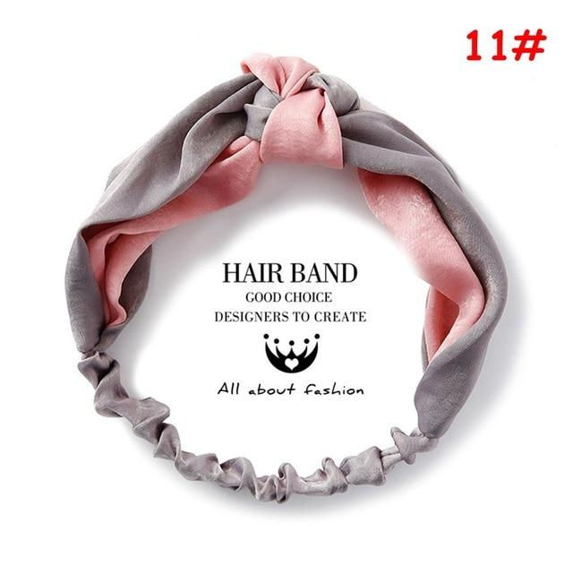 Thumbnail: Twist Cross Floral Elastic Knotted Headband