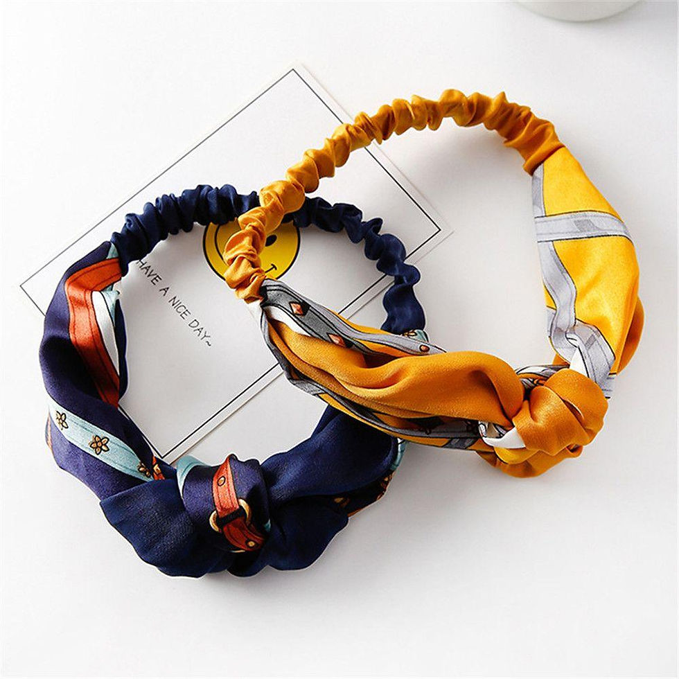Thumbnail: Twist Cross Floral Elastic Knotted Headband