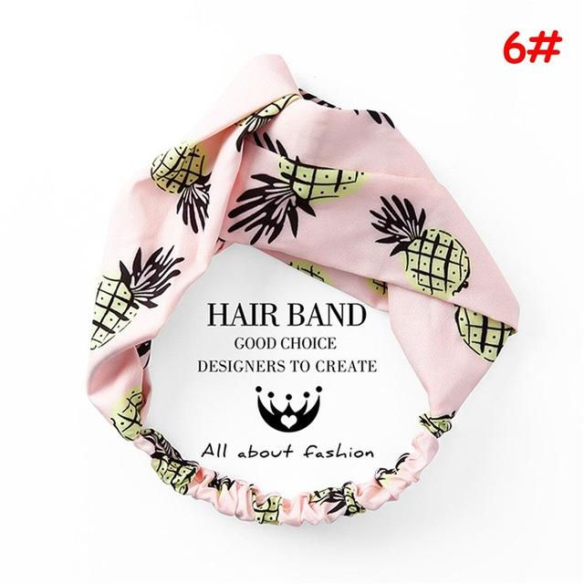 Thumbnail: Twist Cross Floral Elastic Knotted Headband