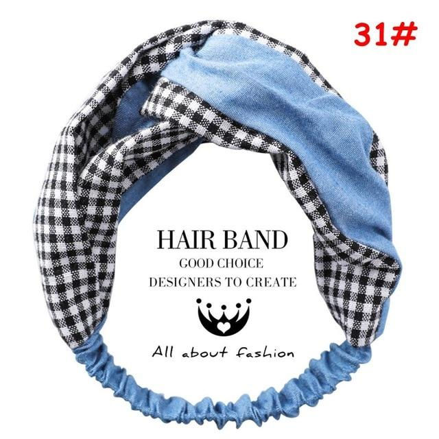 Thumbnail: Twist Cross Floral Elastic Knotted Headband