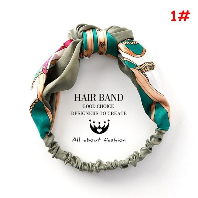 الصورة المصغرة: Twist Cross Floral Elastic Knotted Headband
