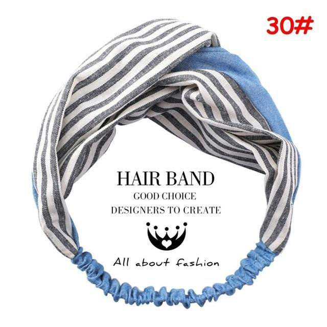 الصورة المصغرة: Twist Cross Floral Elastic Knotted Headband