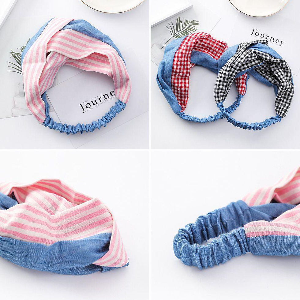 Thumbnail: Twist Cross Floral Elastic Knotted Headband