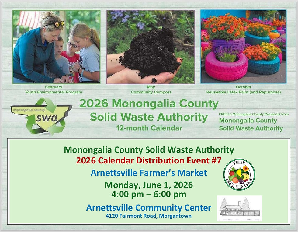 Monongalia County SWA 2026 Calendar Distribution #7 at Arnettsville Farmer's Market