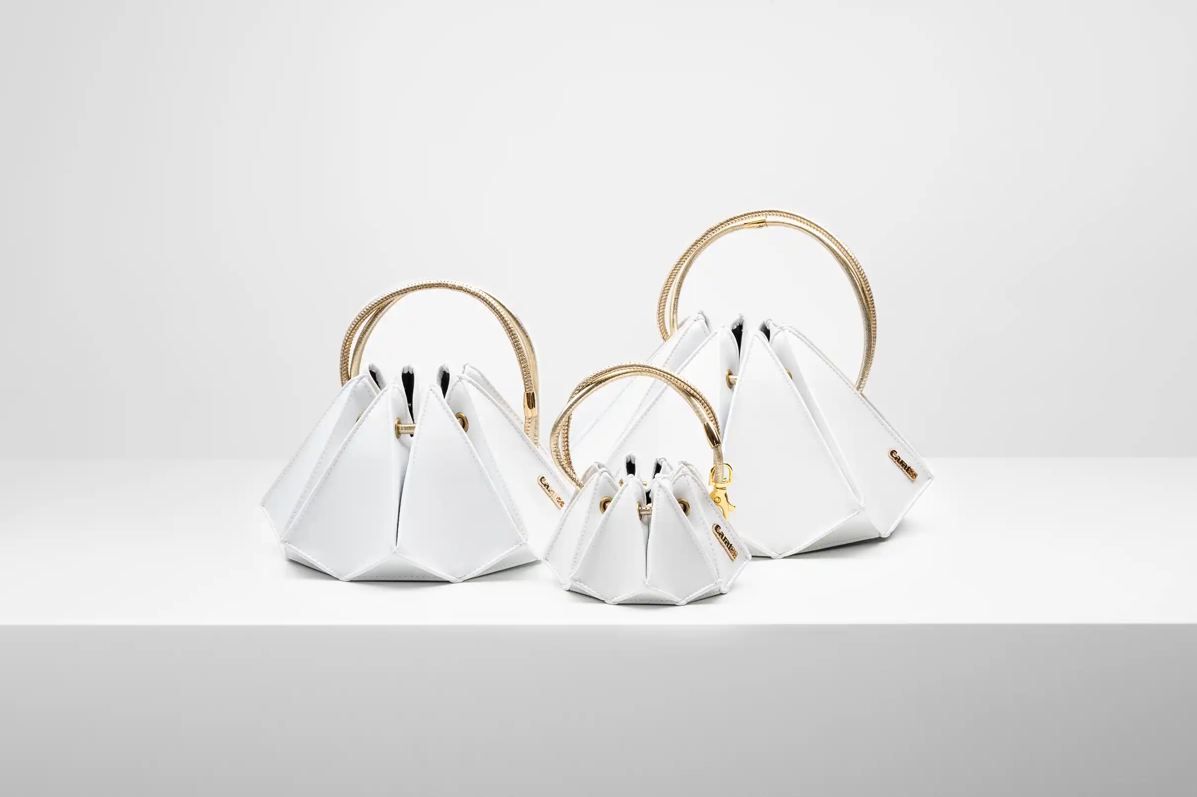 Carat23 Rock bag Banner mini white opal gold - midi white opal gold - maxi white opal gold