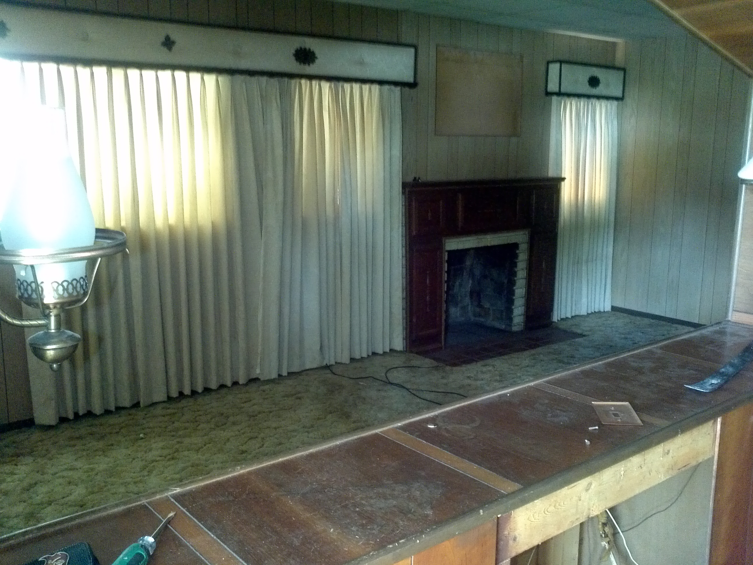 Fireplace before