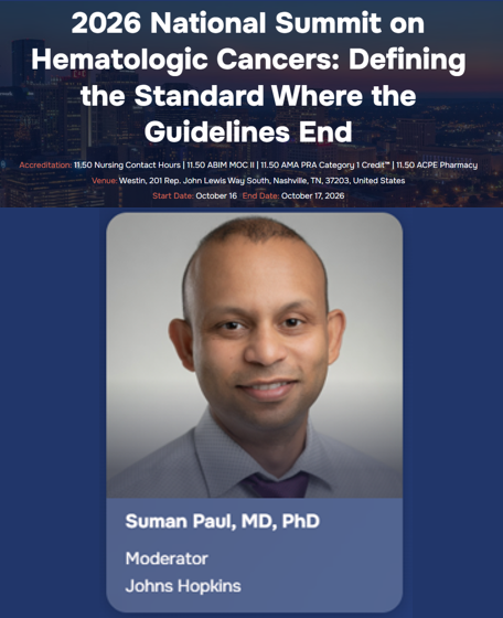 17 Oct 2026 - National Summit on Hematologic Cancers