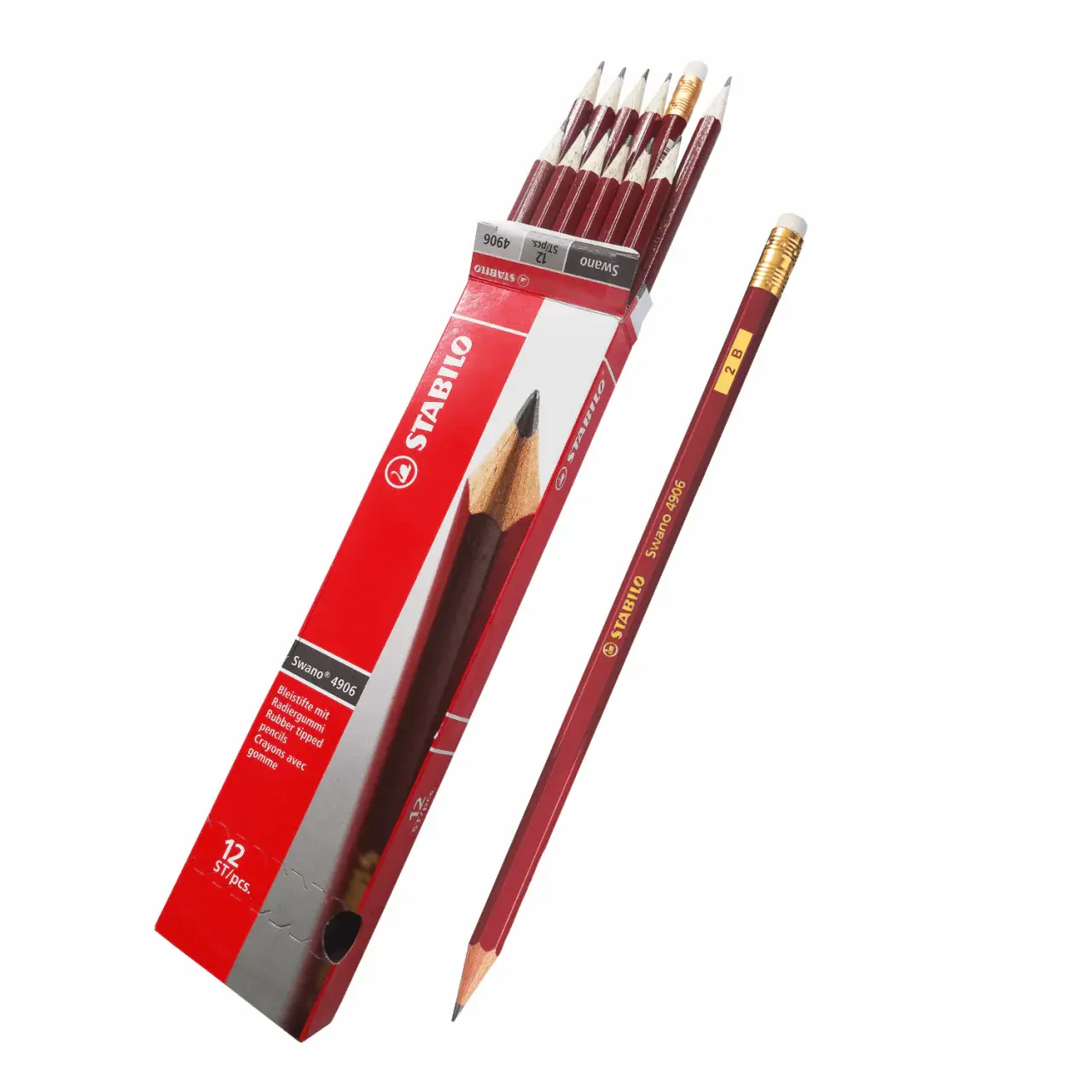 Stabilo Lapiz Swano cuerpo rojo Cjx12u