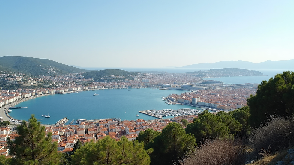 Vue panoramique de Toulon avec le port et la ville en arrière-plan