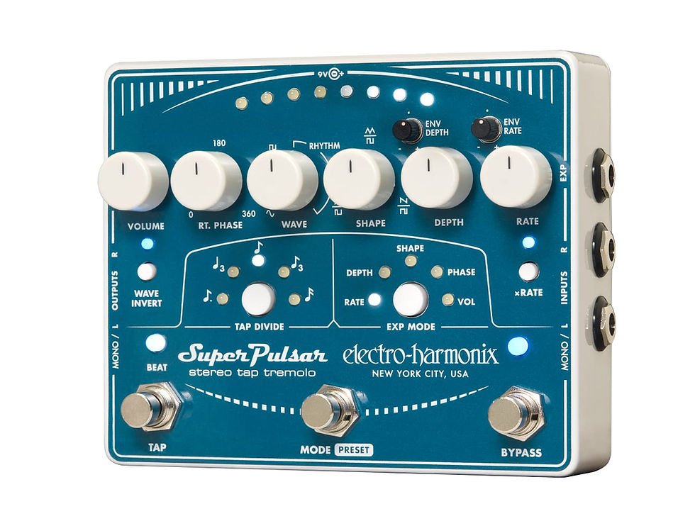 섬네일: EHX Super Pulsar Advanced Stereo Tap Tremolo Pedal with Programmable Rhythms