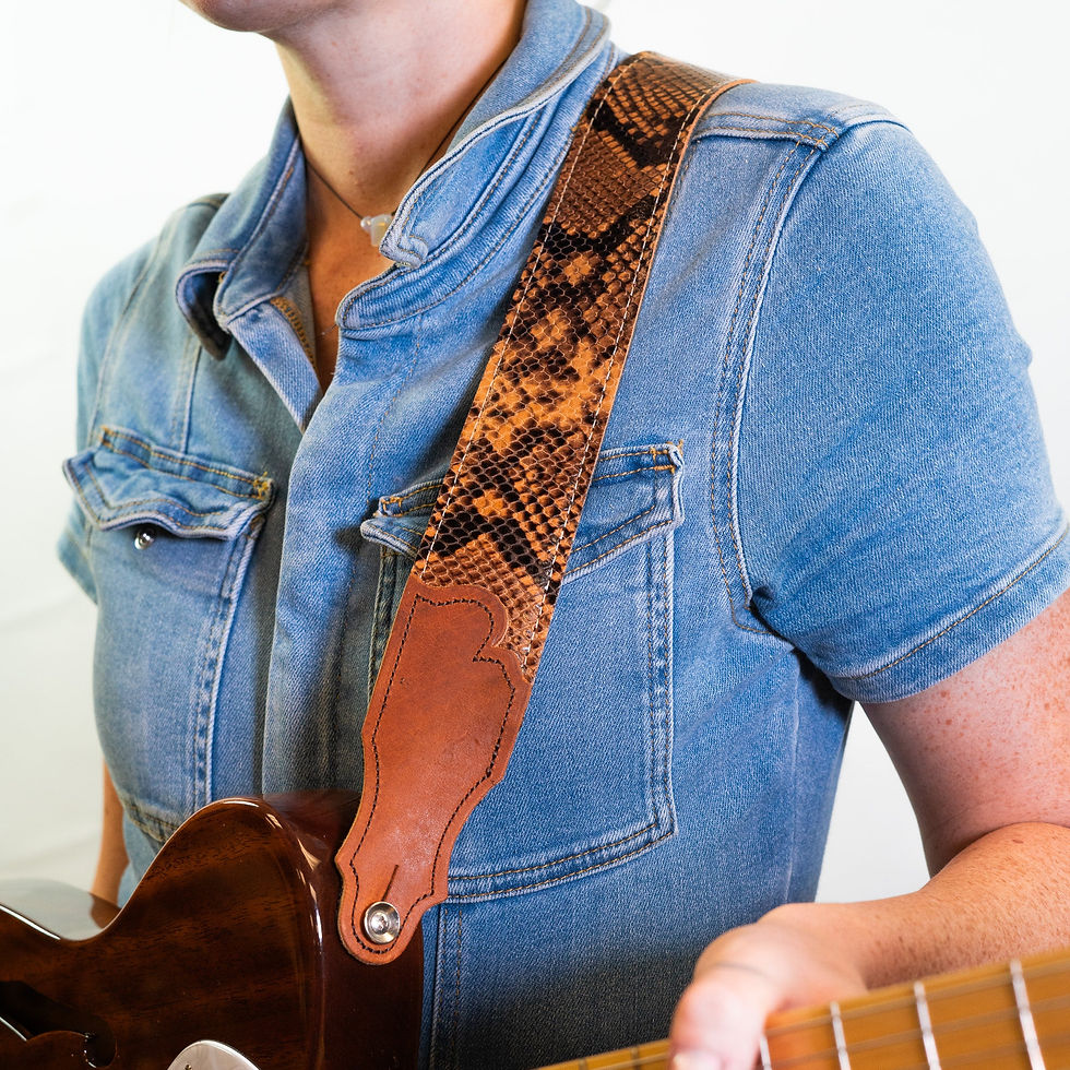Miniaturbild: Franklin Snakeskin Ball Glove Leather Adjustable Guitar Strap for Musicians