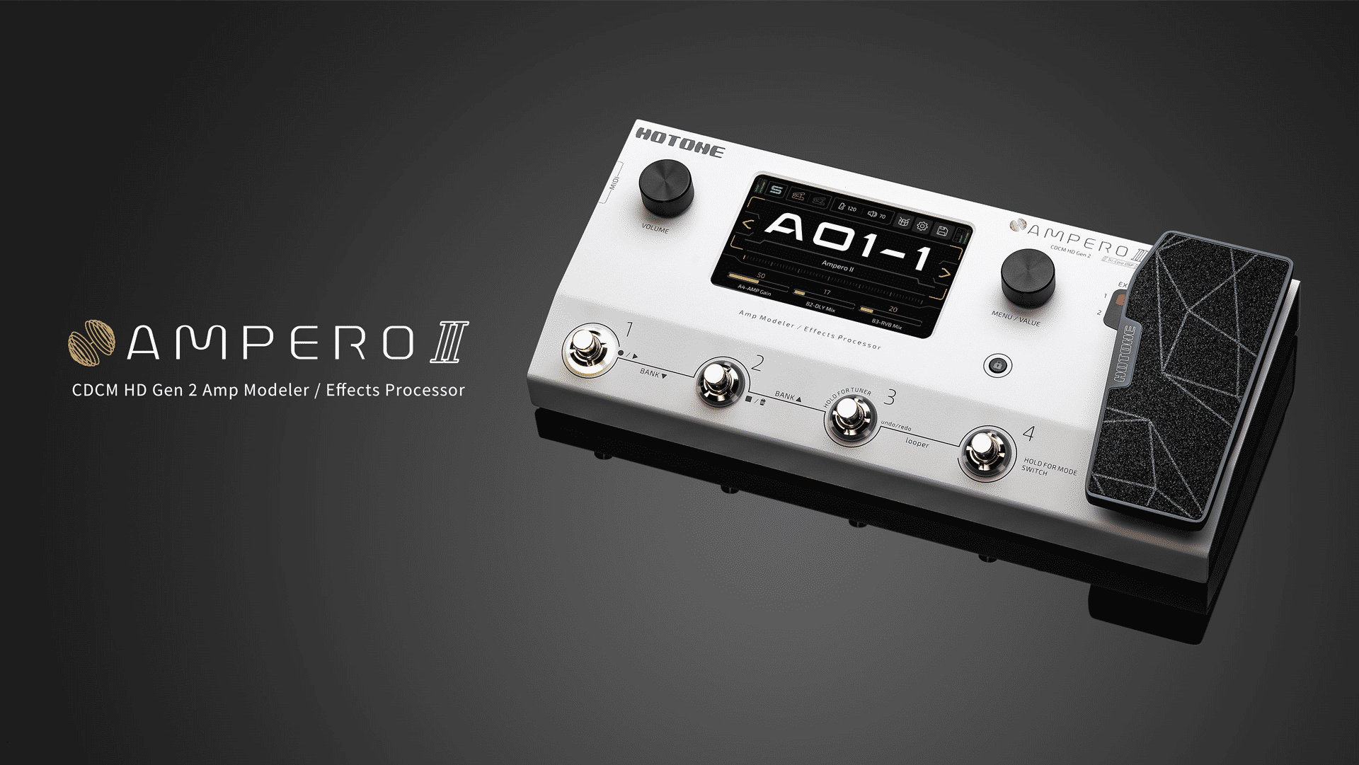 Hotone Ampero II CDCM HD Gen 2 Multi-Effects Processor Guitar Pedalboard