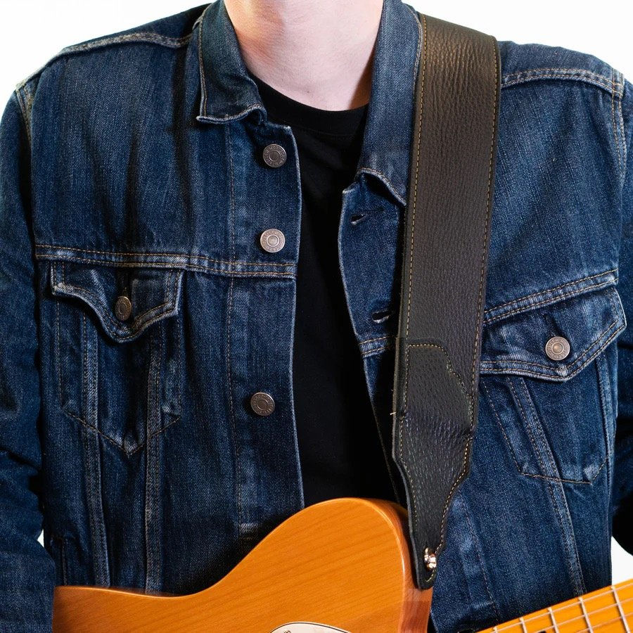 Miniaturbild: Franklin Original Black Glove Leather Guitar Strap