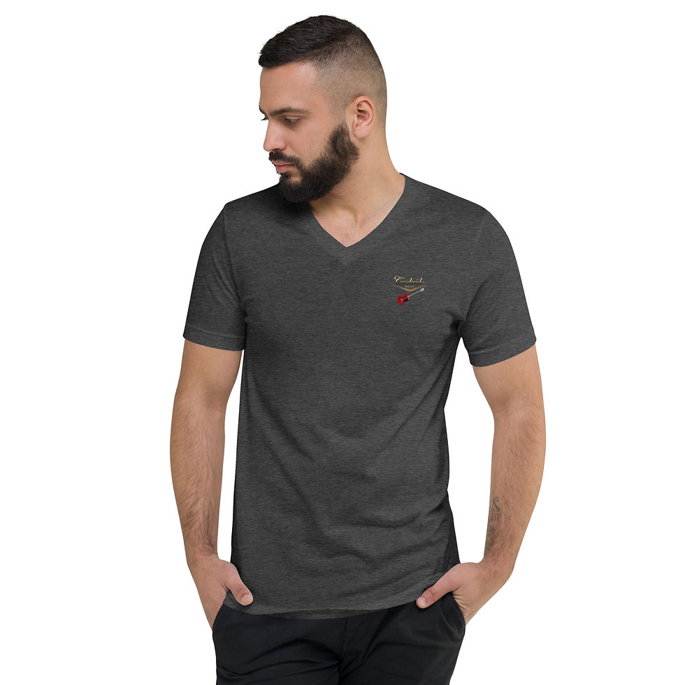 縮圖：Unisex Short Sleeve V-Neck T-Shirt