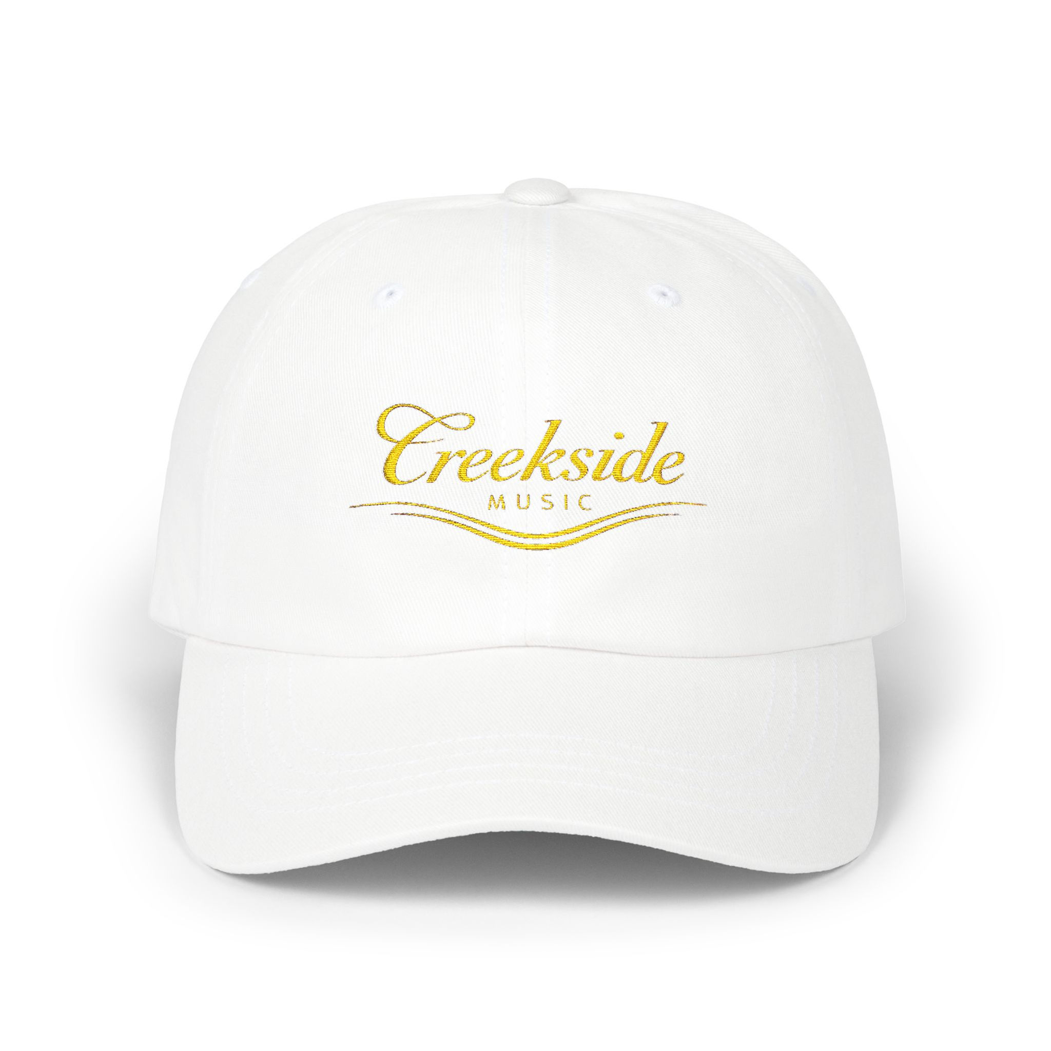 Creekside Music Dad Cap — Embroidered White Baseball Hat