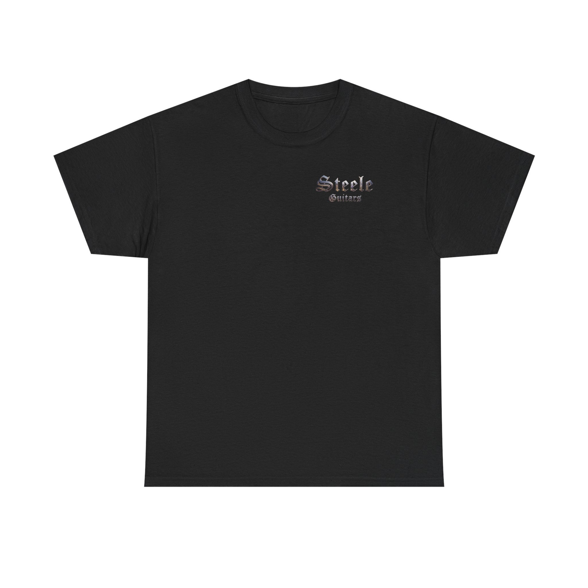 Steele Guitars Tee — White Guitar Logo T‑Shirt